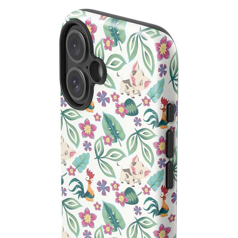 Disney Princess Moana Pua and Heihei Pattern iPhone 16 Impact Case