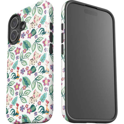 Disney Princess Moana Pua and Heihei Pattern iPhone 16 Impact Case