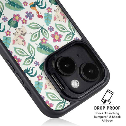 Disney Princess Moana Pua and Heihei Pattern iPhone 16 Kickstand Case