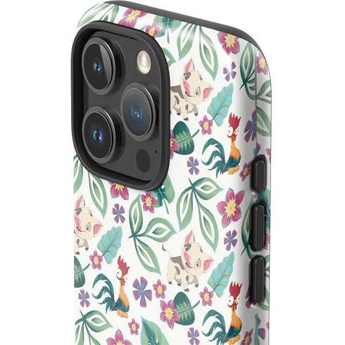 Disney Princess Moana Pua and Heihei Pattern iPhone 16 Pro Impact Case