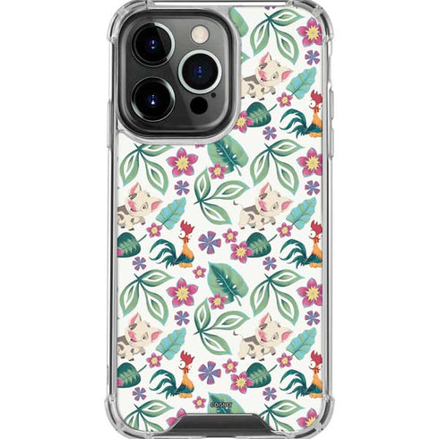 Disney Princess Moana Pua and Heihei Pattern iPhone 16 Pro Max Clear Case