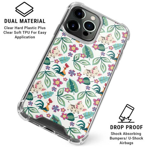 Disney Princess Moana Pua and Heihei Pattern iPhone 16 Pro Max Clear Case