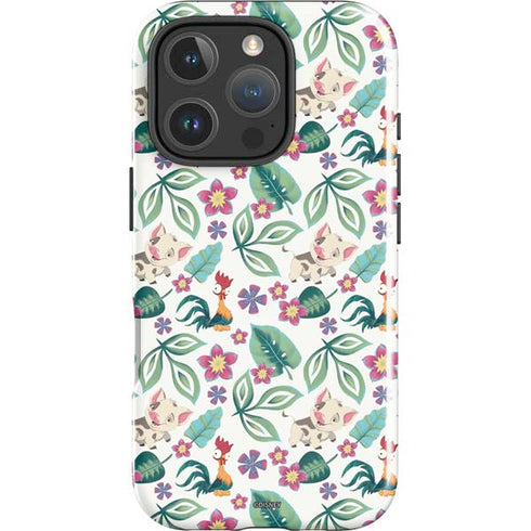 Disney Princess Moana Pua and Heihei Pattern iPhone 16 Pro Max Impact Case