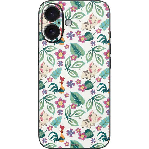 Disney Princess Moana Pua and Heihei Pattern iPhone 16 Skin