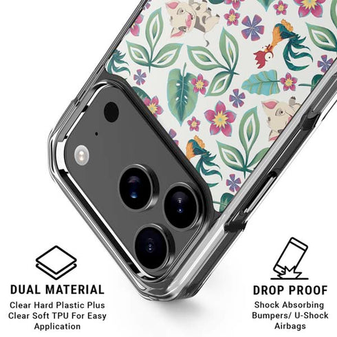 Disney Princess Moana Pua and Heihei Pattern iPhone 18 Pro Clear Case