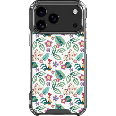 Disney Princess Moana Pua and Heihei Pattern iPhone 18 Pro Max Clear Case