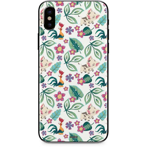 Disney Princess Moana Pua and Heihei Pattern iPhone XS Skin