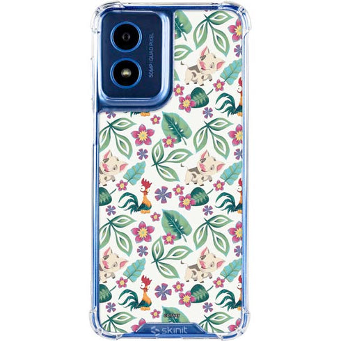 Disney Princess Moana Pua and Heihei Pattern Moto G 5G (2024) Clear Case