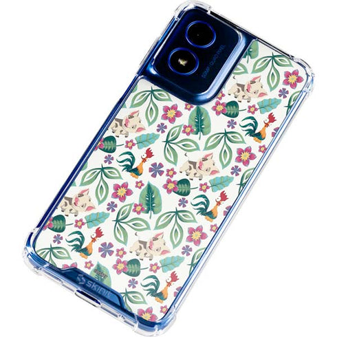 Disney Princess Moana Pua and Heihei Pattern Moto G Play 4G (2024) Clear Case