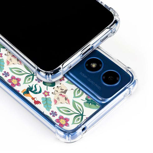 Disney Princess Moana Pua and Heihei Pattern Moto G Play 4G (2024) Clear Case