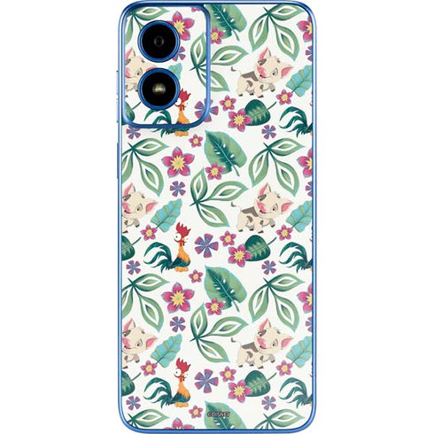 Disney Princess Moana Pua and Heihei Pattern Moto G Play 4G (2024) Skin