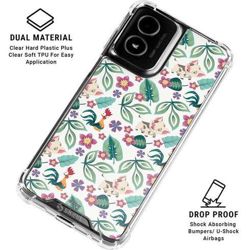 Disney Princess Moana Pua and Heihei Pattern Moto G Power 5G (2024) Clear Case