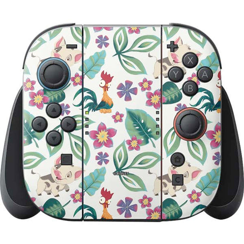 Disney Princess Moana Pua and Heihei Pattern Nintendo Skins