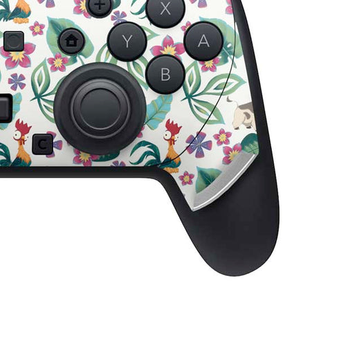 Disney Princess Moana Pua and Heihei Pattern Nintendo Switch 2 (2025) Pro Controller Skin