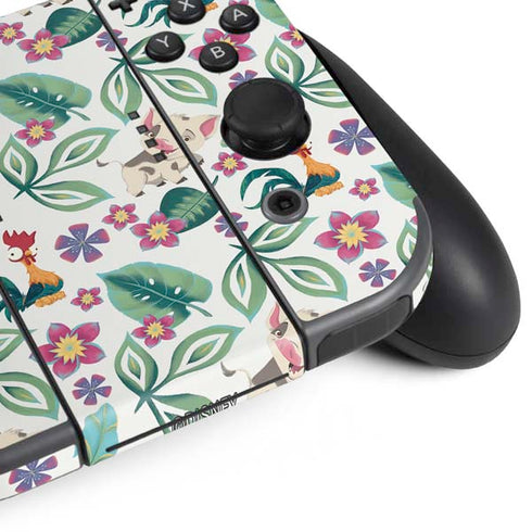 Disney Princess Moana Pua and Heihei Pattern Nintendo Switch Bundle Skin