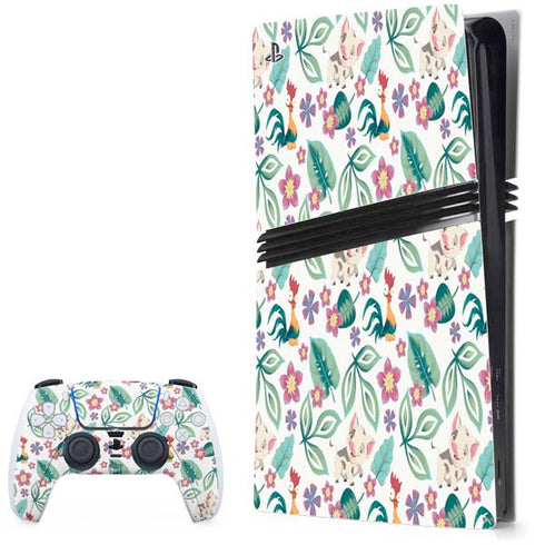 Disney Princess Moana Pua and Heihei Pattern PlayStation PS5 Skins