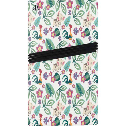 Disney Princess Moana Pua and Heihei Pattern PS5 Pro Console Skin