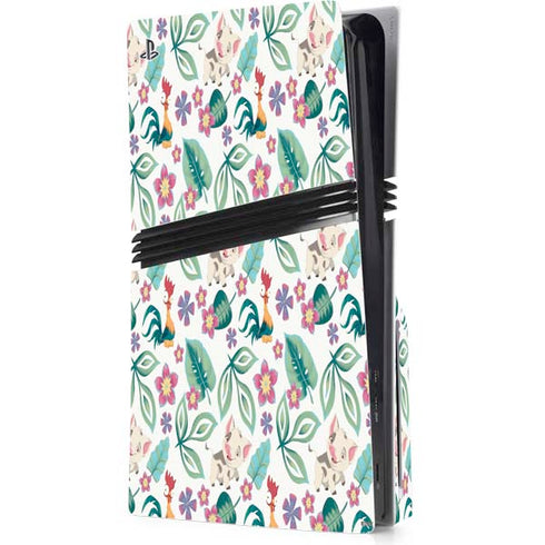 Disney Princess Moana Pua and Heihei Pattern PS5 Pro Disk Console Skin
