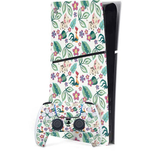 Disney Princess Moana Pua and Heihei Pattern PlayStation PS5 Skins