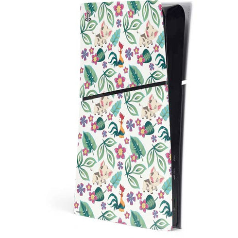 Disney Princess Moana Pua and Heihei Pattern PS5 Slim Digital Edition Console Skin