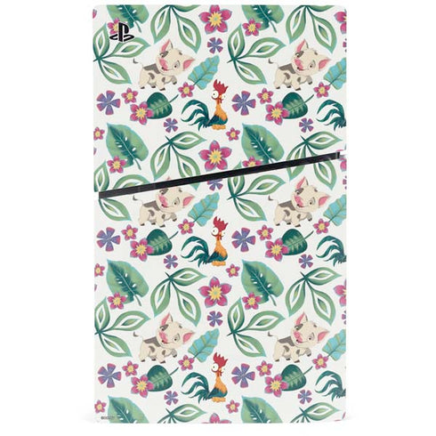 Disney Princess Moana Pua and Heihei Pattern PS5 Slim Digital Edition Console Skin
