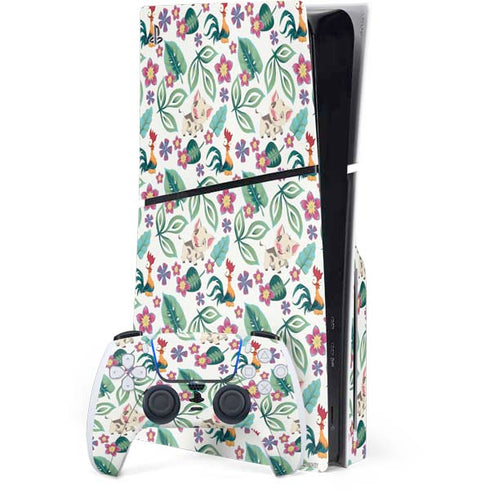 Disney Princess Moana Pua and Heihei Pattern PlayStation PS5 Skins