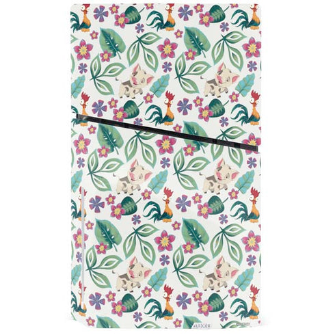 Disney Princess Moana Pua and Heihei Pattern PS5 Slim Disk Console Skin