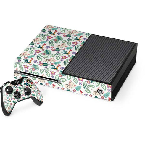 Disney Princess Moana Pua and Heihei Pattern Xbox One Console and Controller Bundle Skin
