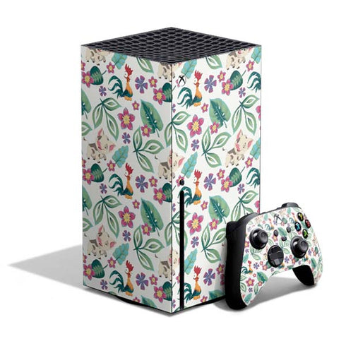 Disney Princess Moana Pua and Heihei Pattern Xbox Series X Skins