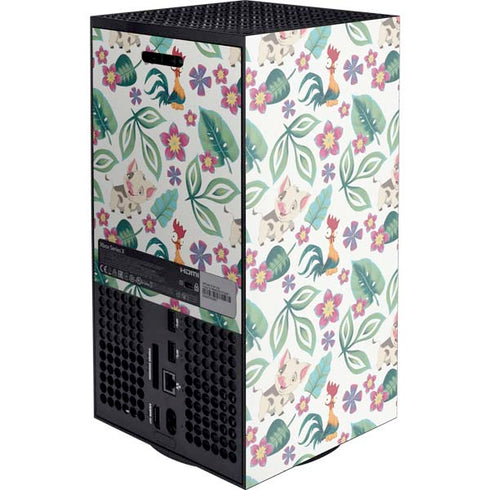 Disney Princess Moana Pua and Heihei Pattern Xbox Series X Console Skin
