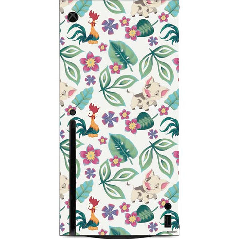 Disney Princess Moana Pua and Heihei Pattern Xbox Series X Console Skin