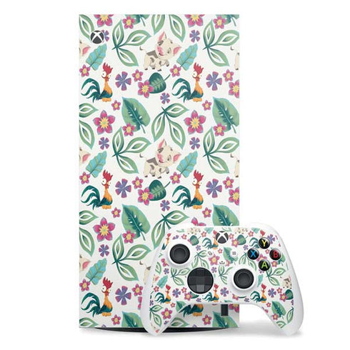 Disney Princess Moana Pua and Heihei Pattern Xbox Series X Skins