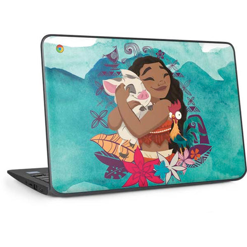 Disney Princess Moana with Pua and Heihei HP Chromebook Skin