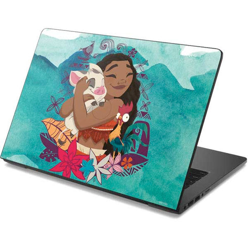 Disney Princess Moana with Pua and Heihei Dell Chromebook Skin