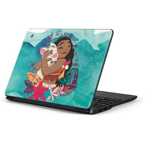 Disney Princess Moana with Pua and Heihei Samsung Chromebook Skin