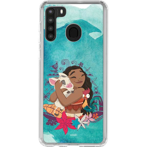 Disney Princess Moana with Pua and Heihei Galaxy A21 Clear Case