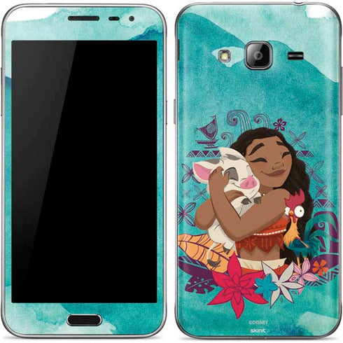 Disney Princess Moana with Pua and Heihei Galaxy J3 Skin