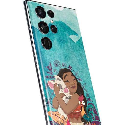 Disney Princess Moana with Pua and Heihei Galaxy S22 Ultra Skin