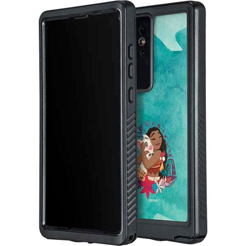 Disney Princess Moana with Pua and Heihei Galaxy S24 Ultra Waterproof Case