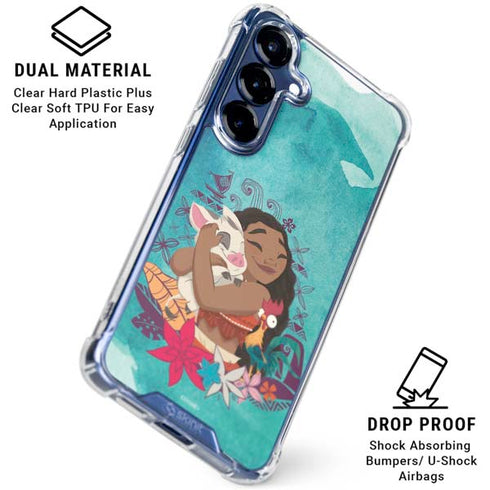 Disney Princess Moana with Pua and Heihei Galaxy S25 FE Clear Case