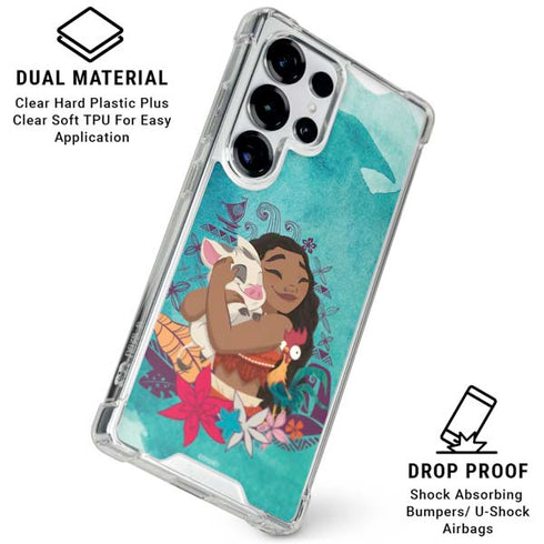 Disney Princess Moana with Pua and Heihei Galaxy S25 Ultra Clear Case
