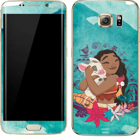 Disney Princess Moana with Pua and Heihei Galaxy S7 Edge Skin