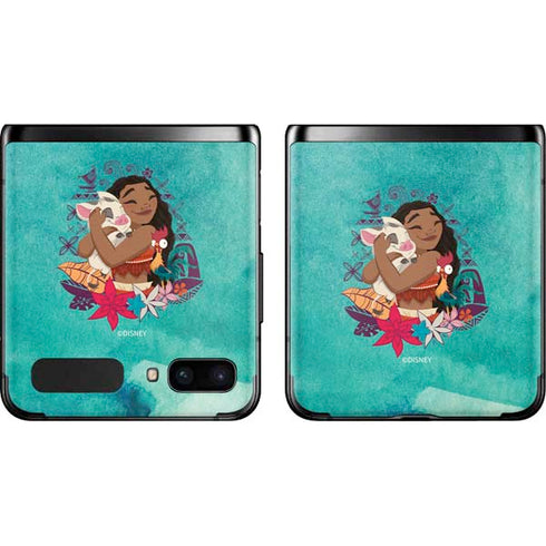 Disney Princess Moana with Pua and Heihei Galaxy Z Flip Skin