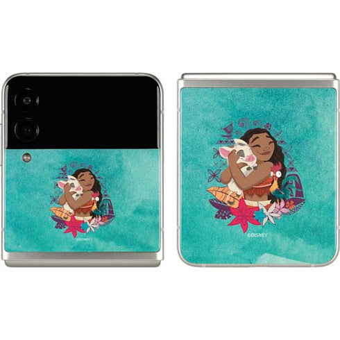 Disney Princess Moana with Pua and Heihei Galaxy Z Flip3 5G Skin