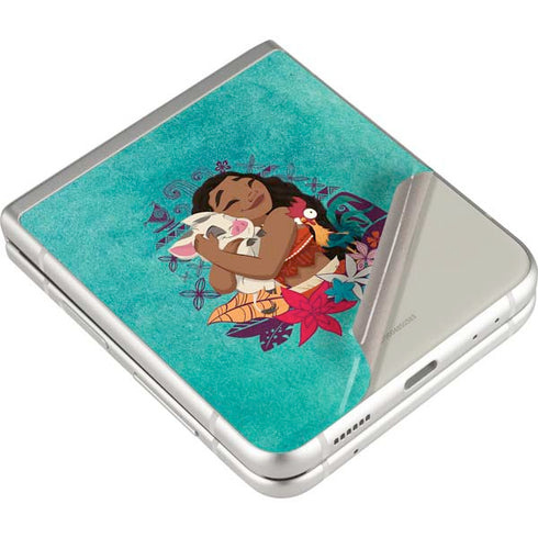 Disney Princess Moana with Pua and Heihei Galaxy Z Flip3 5G Skin