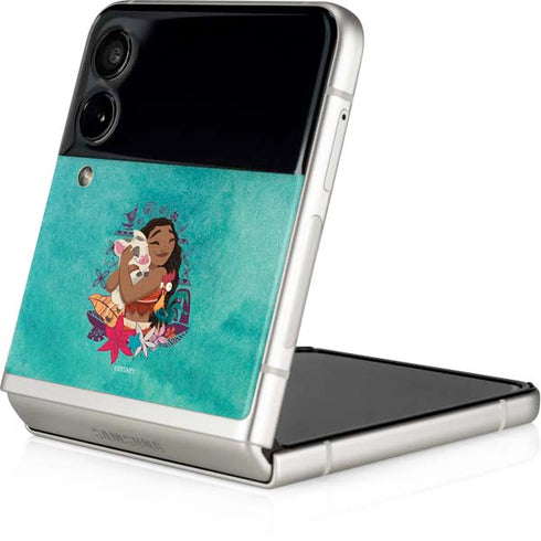 Disney Princess Moana with Pua and Heihei Galaxy Z Flip3 5G Skin