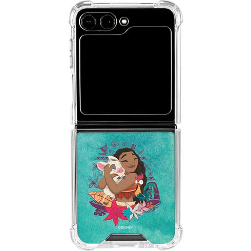 Disney Princess Moana with Pua and Heihei Galaxy Z Flip6 Clear Case