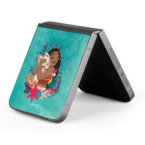Disney Princess Moana with Pua and Heihei Galaxy Z Flip6 Skin
