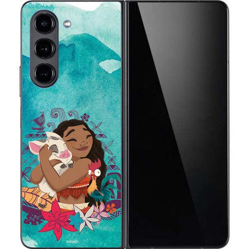 Disney Princess Moana with Pua and Heihei Galaxy Z Fold5 5G Skin