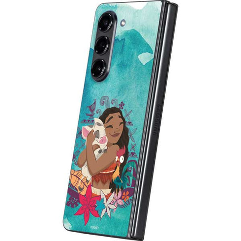 Disney Princess Moana with Pua and Heihei Galaxy Z Fold5 5G Skin
